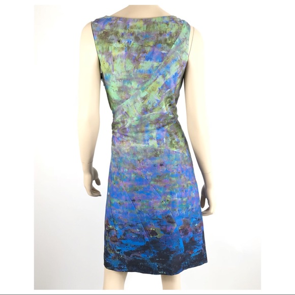 Suzi Chin side tie watercolor cocktail dress - Picture 6 of 8